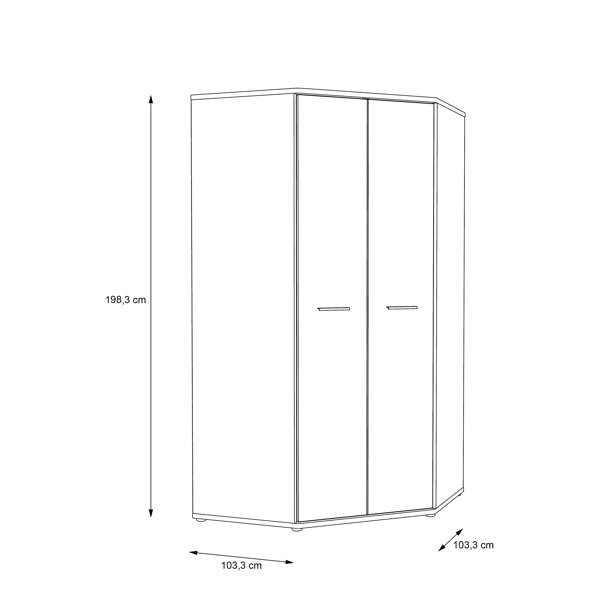 East Urban Home Saziye 2 Door Corner Wardrobe & Reviews Wayfair Canada